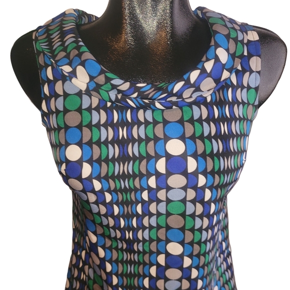 Banana Republic Multi Colored Circular Patterned Sleeveless Top Sz.0 - Picture 2 of 6